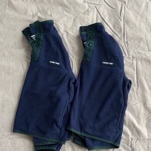 Lands' End Navy Fleece Quarter Snap Sweatshirt